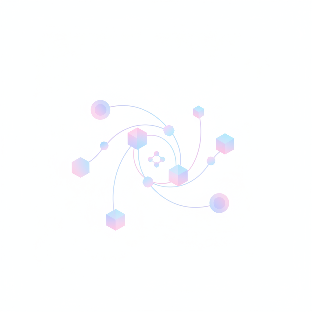 Ilustración de la red Polkadot con nodos interconectados